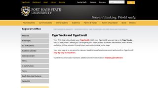 new student info on Tiger Tracks and Tiger Enroll - FHSU