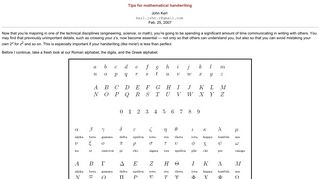 Tips for mathematical handwriting - John Kerl