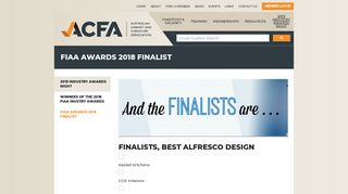 FIAA Awards 2018 Finalist — ACFA