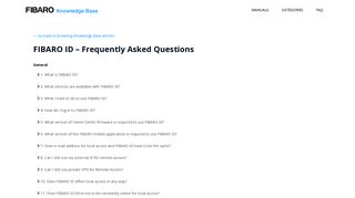 FIBARO ID – Frequently Asked Questions | FIBARO Manuals