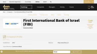 Dun's 100 - First International Bank of Israel (FIBI)