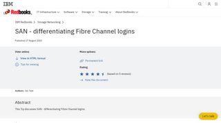 SAN - differentiating Fibre Channel logins | IBM Redbooks