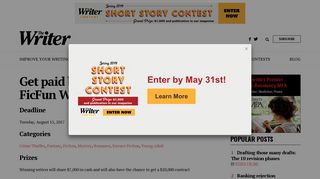 Get paid by writing online——1st FicFun Writing Contest - The Writer