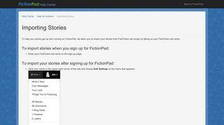 Importing Stories | FictionPad Help