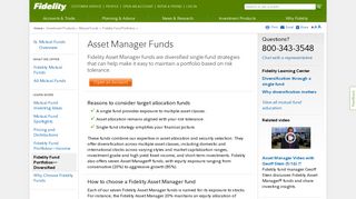 Fidelity Asset Manager Funds - Target Allocation Funds