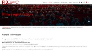 Film registration - FIDMarseille