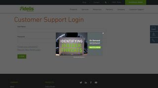 Product Support | Fidelis Cybersecurity Customer Login