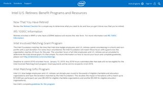 Intel U.S. Retirees: Benefit Programs and Resources