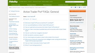 FAQs - Active Trader Pro - Fidelity Investments