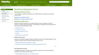 Beneficiary Designation Forms - Fidelity - Fidelity Investments