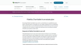 Charitable Bequests for Giving Accounts | Fidelity Charitable