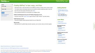Fidelity BillPay ® Log In - Log In to Fidelity.com - Fidelity Investments