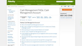 FAQs - Fidelity Cash Management Account - Fidelity Investments