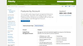 Cash Management Features by Account - Fidelity - Fidelity Investments