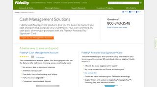Cash Management Solutions & Services from Fidelity Investments