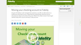 Moving Your Checking Account to Fidelity - Fidelity - Fidelity Investments