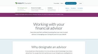 Working With Your Financial Advisor | Fidelity Charitable
