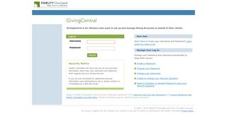 Fidelity Charitable GivingCentral Log In