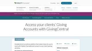 GivingCentral | Fidelity Charitable