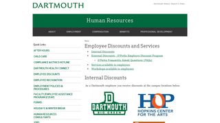 Employee Discounts - Dartmouth College