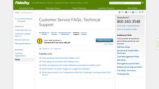 Fidelity Customer Service FAQ - Tech Support