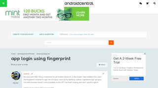 app login using fingerprint - Android Forums at AndroidCentral.com