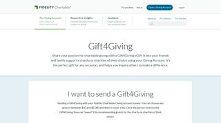 Gift4Giving | Fidelity Charitable