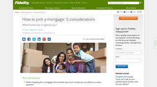 Mortgages: Picking the right home loan - Fidelity