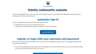 fidelity netbenefits website: chevron human resources