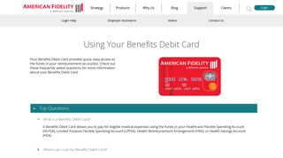 Benefits Debit Card Support | American Fidelity