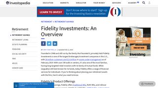 Fidelity: How Good Are Its Retirement Services? - Investopedia