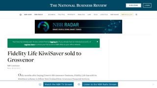 Fidelity Life KiwiSaver sold to Grosvenor | The National Business ...