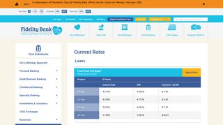 Our Current Rates - Fidelity Bank