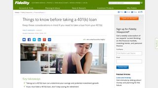 Taking a 401(k) loan - Fidelity