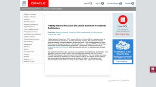 MAA Case Study - FNF - Oracle