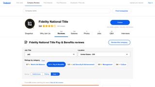 Working at Fidelity National Title: 68 Reviews about Pay & Benefits ...