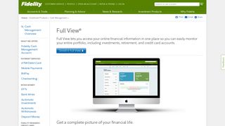 Full View - all your online financial information in one place - Fidelity