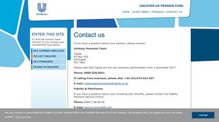 Contact us - Unilever UK Pension Fund