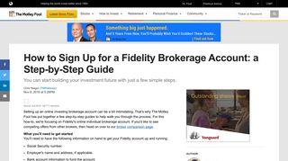 How to Sign Up for a Fidelity Brokerage Account: a Step-by-Step ...