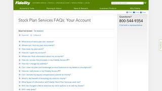 Stock Plan Services Frequently Asked Questions - Fidelity