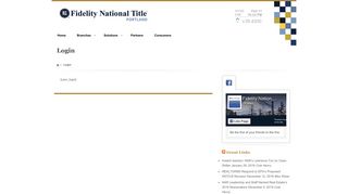 Login | Fidelity National Title | Portland Oregon