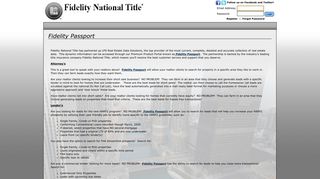 Fidelity Passport - Fidelity National Title