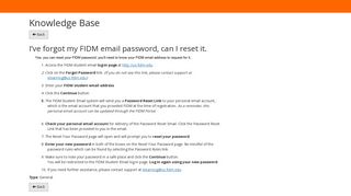 I've forgot my FIDM email password, can I reset it.