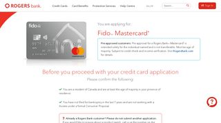 Fido Mastercard | Apply | Rogers Bank