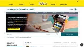 Fido Myaccount won't login - Fido