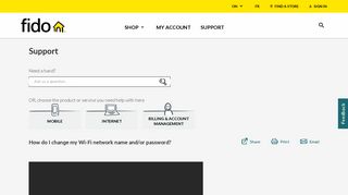 Change Wi-Fi network name and password? | Fido Support