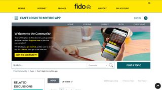 Can't login to myfido app - Fido