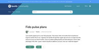 Fido pulse plans - The Spotify Community