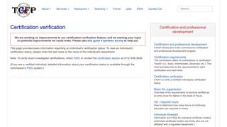 TCFP Certification verification