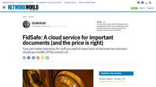 FidSafe: A free cloud service for important documents | Network World